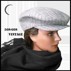 Unisex Vintage Newsboy Wool Golf Hat, Gatsby Driving - Mens or Womens